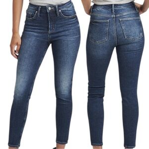 Silver Jeans Infinite Fit High Rise Skinny Dark Indigo M/29